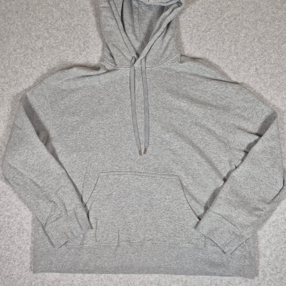 Sunspel Hoodie Mens Large Grey Loopback Cotton Pullover Made in Portugal